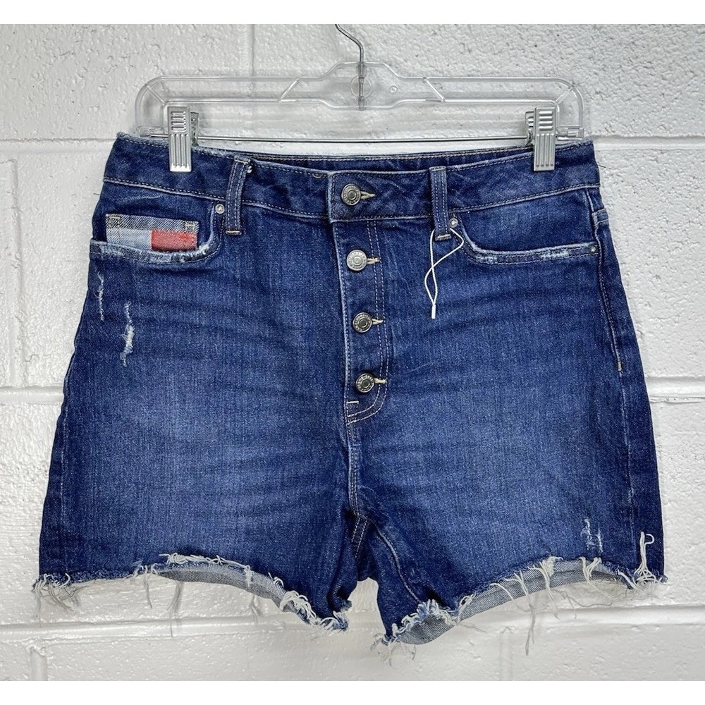 VTG Tommy Hilfiger Tommy Jeans High Rise Mom‎ Short Cut-Off Denim / Size 6